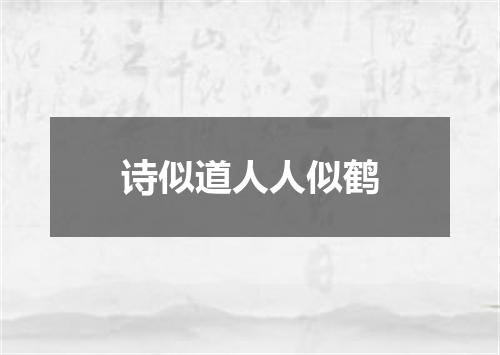 诗似道人人似鹤