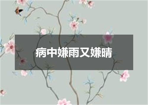 病中嫌雨又嫌晴