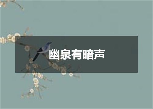 幽泉有暗声