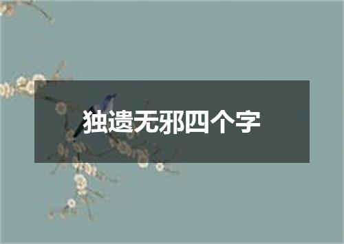 独遗无邪四个字