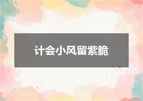 计会小风留紫脆