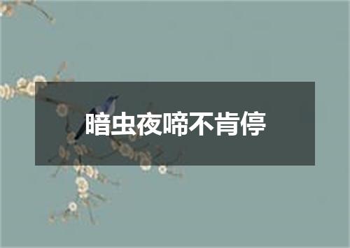 暗虫夜啼不肯停