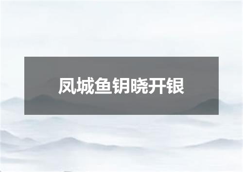 凤城鱼钥晓开银