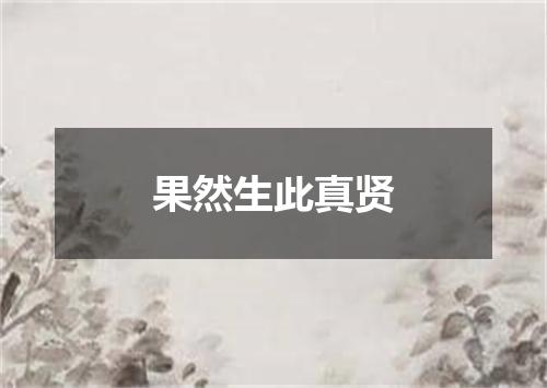 果然生此真贤