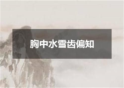 胸中水雪齿偏知