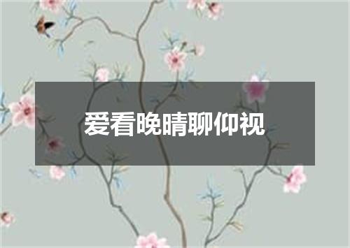 爱看晚晴聊仰视