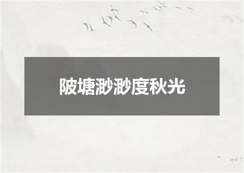 陂塘渺渺度秋光