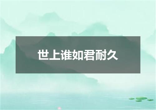 世上谁如君耐久