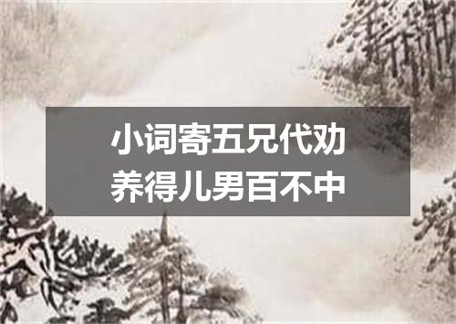 小词寄五兄代劝养得儿男百不中