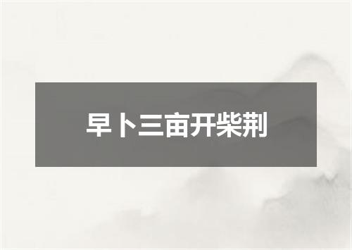 早卜三亩开柴荆