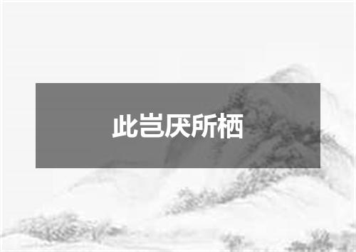 此岂厌所栖