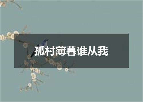 孤村薄暮谁从我