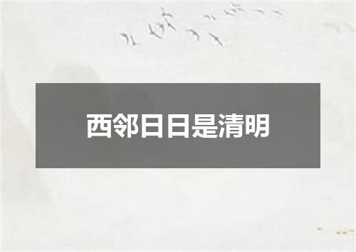 西邻日日是清明