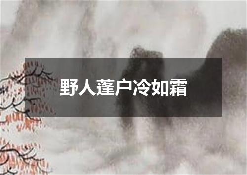 野人蓬户冷如霜