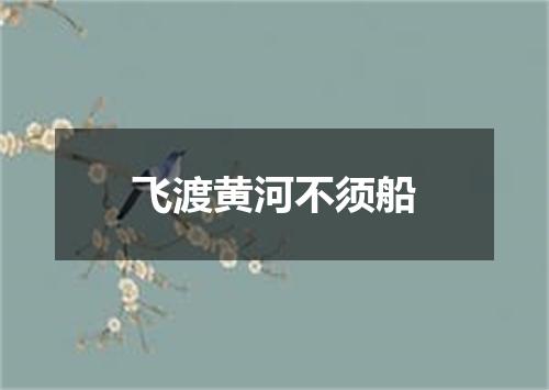 飞渡黄河不须船