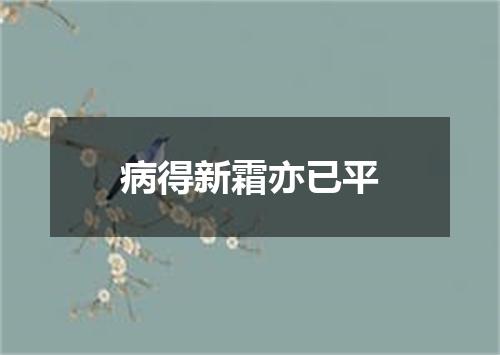 病得新霜亦已平