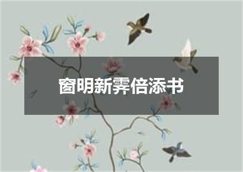 窗明新霁倍添书