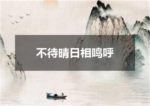 不待晴日相鸣呼