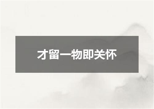 才留一物即关怀