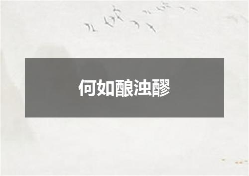 何如酿浊醪