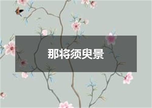 那将须臾景