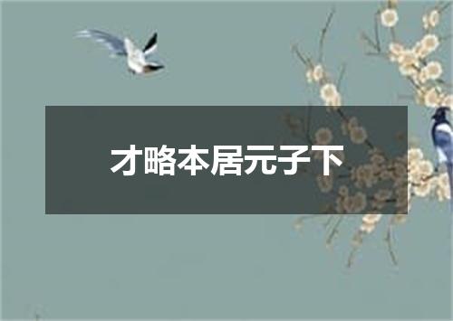 才略本居元子下