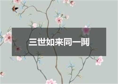 三世如来同一鬨