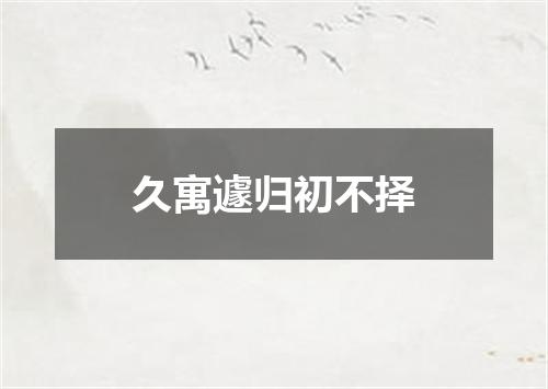 久寓遽归初不择