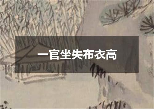 一官坐失布衣高