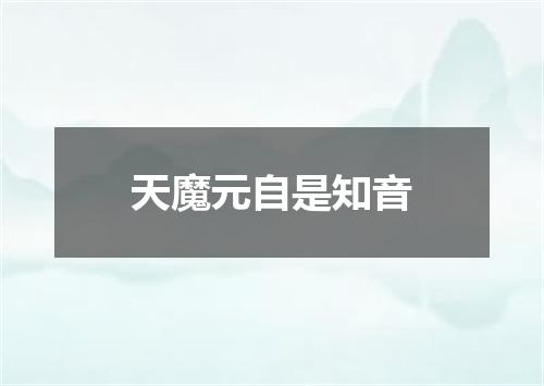 天魔元自是知音