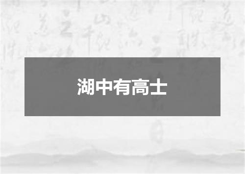 湖中有高士