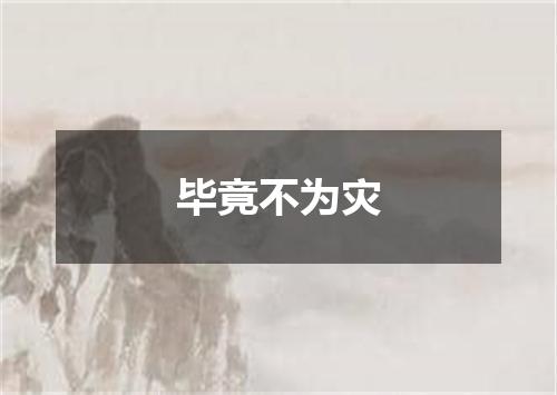 毕竟不为灾