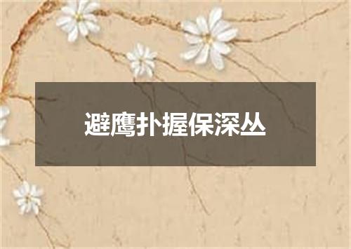 避鹰扑握保深丛
