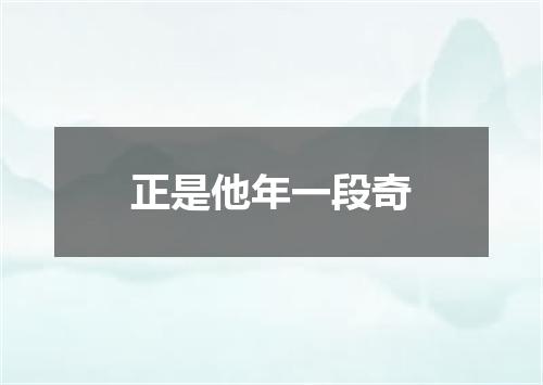 正是他年一段奇