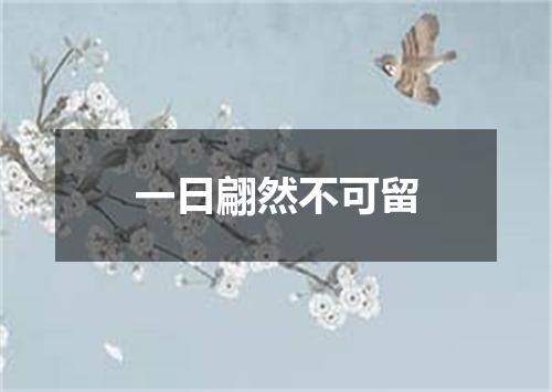一日翩然不可留