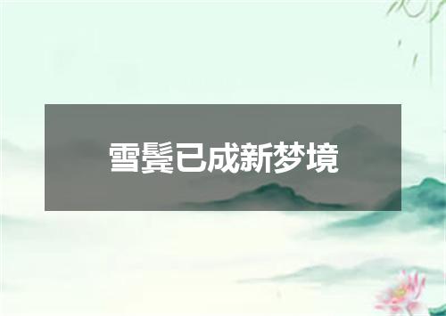 雪鬓已成新梦境