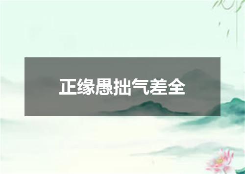 正缘愚拙气差全