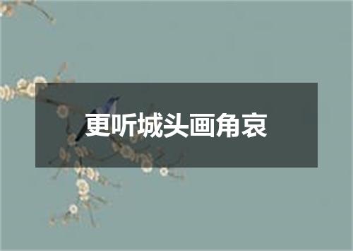 更听城头画角哀