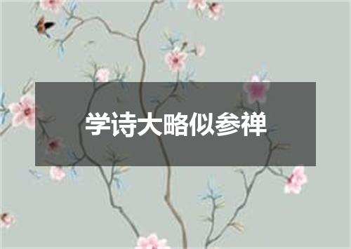 学诗大略似参禅