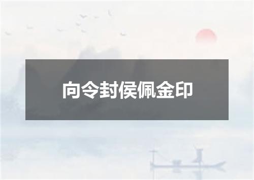 向令封侯佩金印