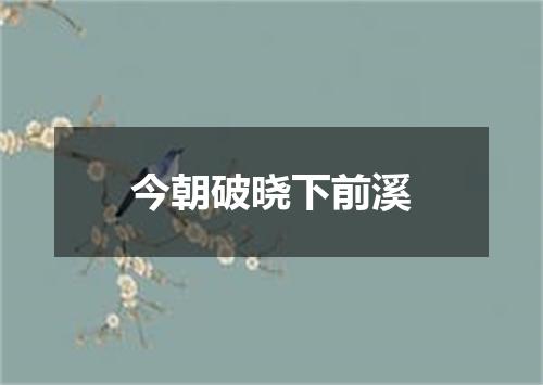 今朝破晓下前溪
