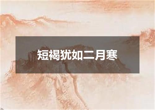 短褐犹如二月寒