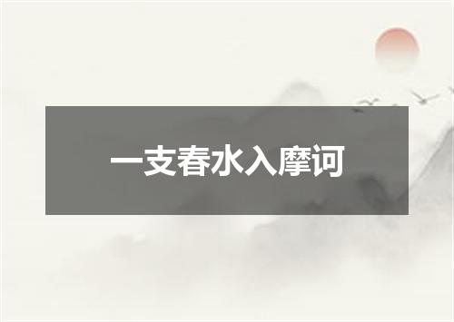 一支春水入摩诃