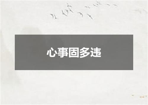 心事固多违