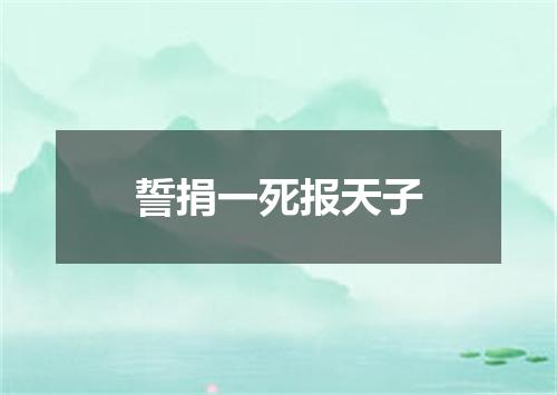誓捐一死报天子