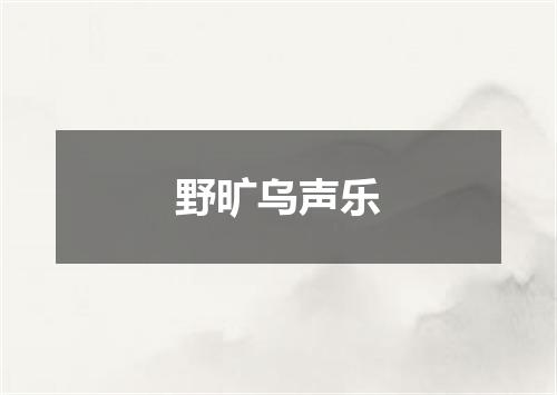 野旷乌声乐