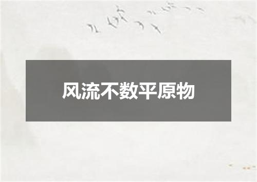 风流不数平原物