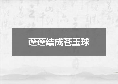 蓬蓬结成苍玉球