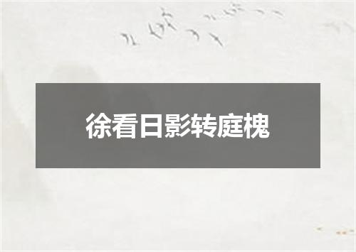 徐看日影转庭槐
