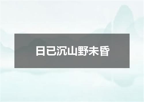 日已沉山野未昏